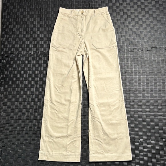 Zara Cream Flare Pants High-Waisted Boot Cut - Picture 1 of 5